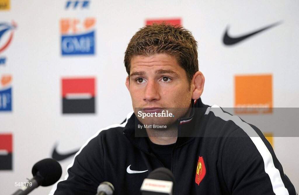 17 August 2011; France's Pascal Pape during a press conference ahead of his side's Rugby World Cup warm-up game against Ireland on Saturday. France Rugby Squad Press Conference, Johnstown House Hotel, Enfield, Co. Meath. Picture credit: Matt Browne / SPORTSFILE