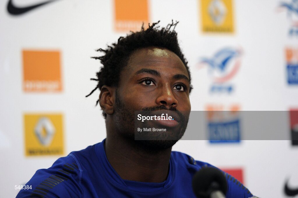 17 August 2011; France's Fulgence Ouedrago during a press conference ahead of his side's Rugby World Cup warm-up game against Ireland on Saturday. France Rugby Squad Press Conference, Johnstown House Hotel, Enfield, Co. Meath. Picture credit: Matt Browne / SPORTSFILE