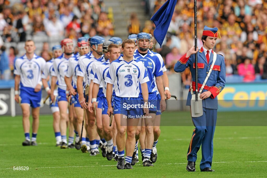7 August 2011; Waterford captain Stephen Molumphy leads his team during the pre-match parade. GAA Hurling All-Ireland Senior Championship Semi-Final, Kilkenny v Waterford, Croke Park, Dublin. Picture credit: Ray McManus / SPORTSFILE