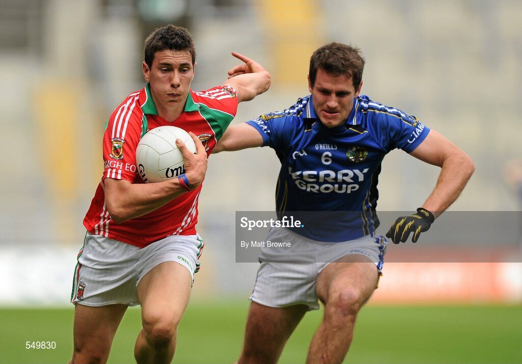 21 August 2011; Alan Freeman, Mayo, in action against Eoin Brosnan, Kerry. GAA Football All-Ireland Senior Championship Semi-Final, Mayo v Kerry, Croke Park, Dublin. Picture credit: Matt Browne / SPORTSFILE