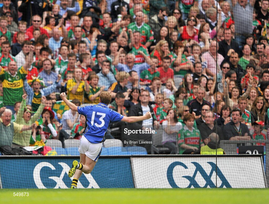 21 August 2011; Kerry's Colm Cooper celebrates after scoring his side's only goal. GAA Football All-Ireland Senior Championship Semi-Final, Mayo v Kerry, Croke Park, Dublin. Picture credit: Brian Lawless / SPORTSFILE