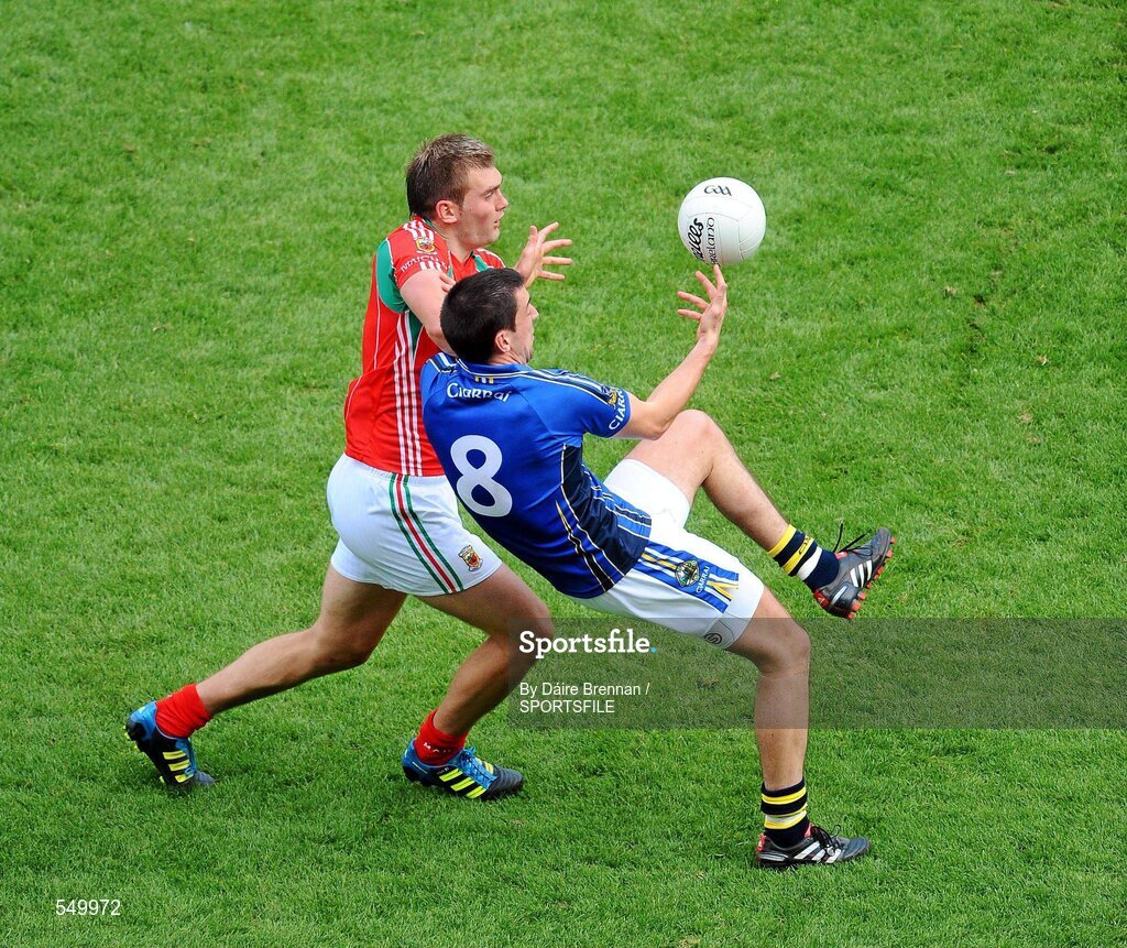 21 August 2011; Anthony Maher, Kerry, in action against Aidan O'Shea, Mayo. GAA Football All-Ireland Senior Championship Semi-Final, Mayo v Kerry, Croke Park, Dublin. Picture credit: Dáire Brennan / SPORTSFILE