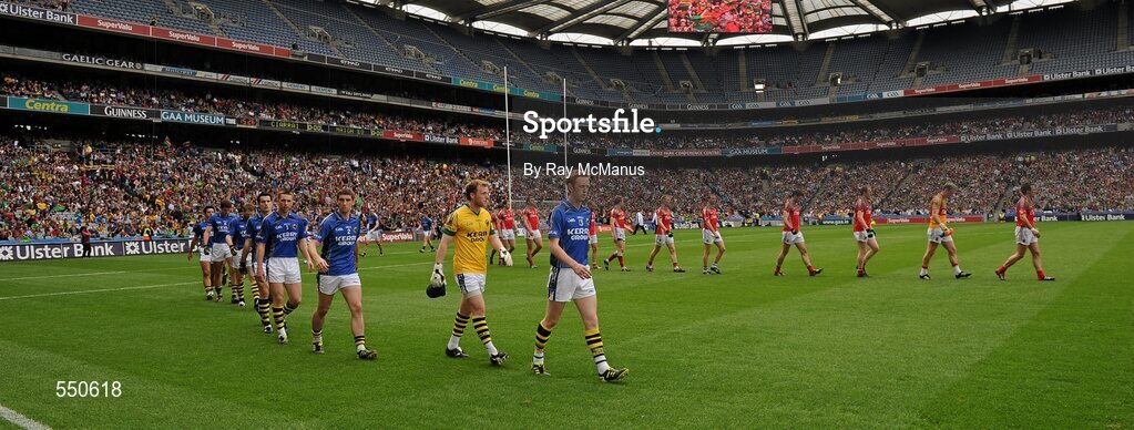 21 August 2011; The Kerry captain Colm Cooper leads his team in the pre match parade. GAA Football All-Ireland Senior Championship Semi-Final, Mayo v Kerry, Croke Park, Dublin. Picture credit: Ray McManus / SPORTSFILE