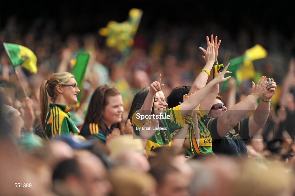 21 August 2011; Kerry fans cheer during the match. GAA Football All-Ireland Senior Championship Semi-Final, Mayo v Kerry, Croke Park, Dublin. Picture credit: Brian Lawless / SPORTSFILE