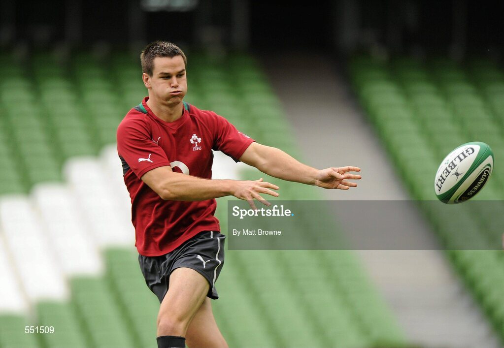 25 August 2011; Ireland's Jonathan Sexton in action during a team training session ahead of their Rugby World Cup warm-up game against England on Saturday. O2 Ireland Rugby Team Training Session, Aviva Stadium, Lansdowne Road, Dublin. Picture credit: Matt Browne / SPORTSFILE