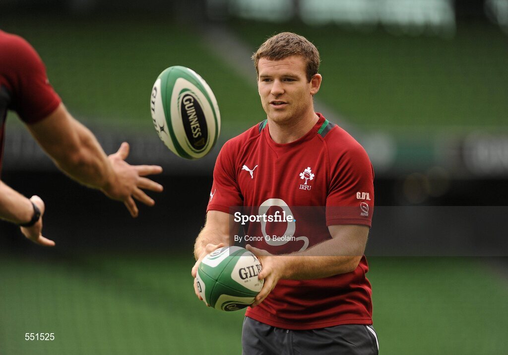 25 August 2011; Ireland's Gordon D’Arcy in action during a team training session ahead of their Rugby World Cup warm-up game against England on Saturday. O2 Ireland Rugby Team Training Session, Aviva Stadium, Lansdowne Road, Dublin. Picture credit: Conor O Beolain / SPORTSFILE