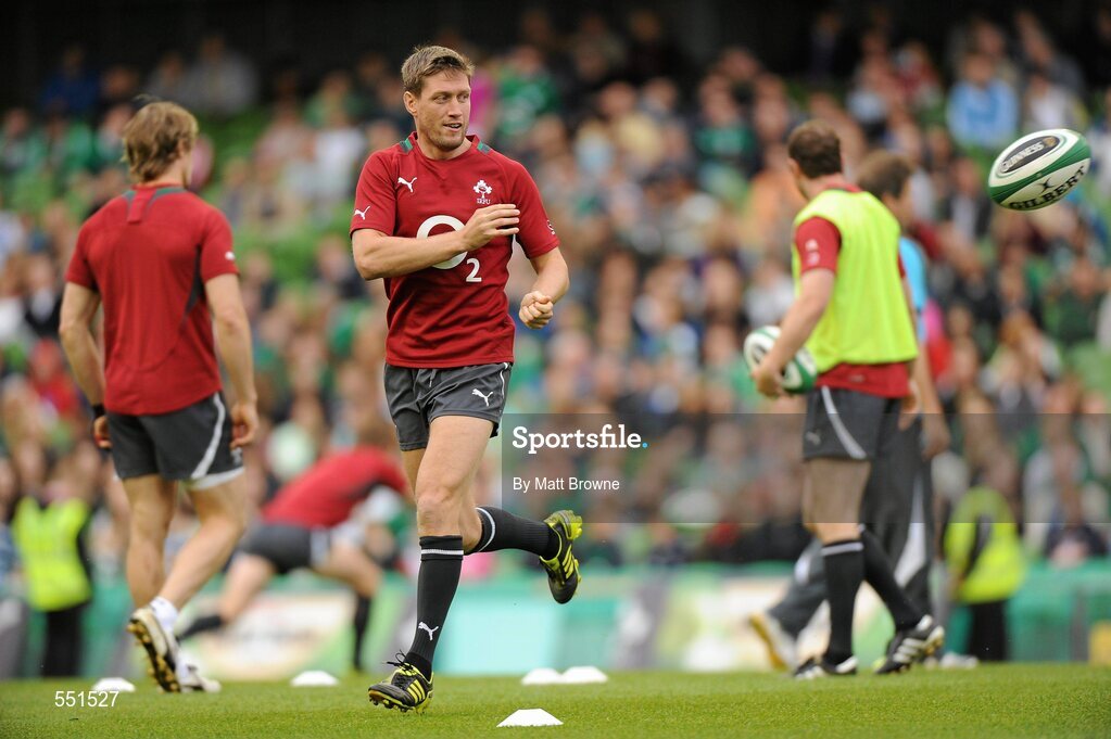 25 August 2011; Ireland's Ronan O'Gara in action during a team training session ahead of their Rugby World Cup warm-up game against England on Saturday. O2 Ireland Rugby Team Training Session, Aviva Stadium, Lansdowne Road, Dublin. Picture credit: Matt Browne / SPORTSFILE