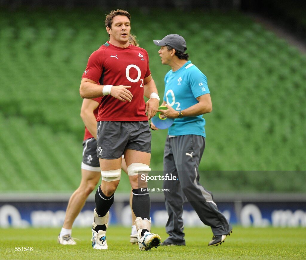 25 August 2011; Ireland's David Wallace in action during a team training session ahead of their Rugby World Cup warm-up game against England on Saturday. O2 Ireland Rugby Team Training Session, Aviva Stadium, Lansdowne Road, Dublin. Picture credit: Matt Browne / SPORTSFILE