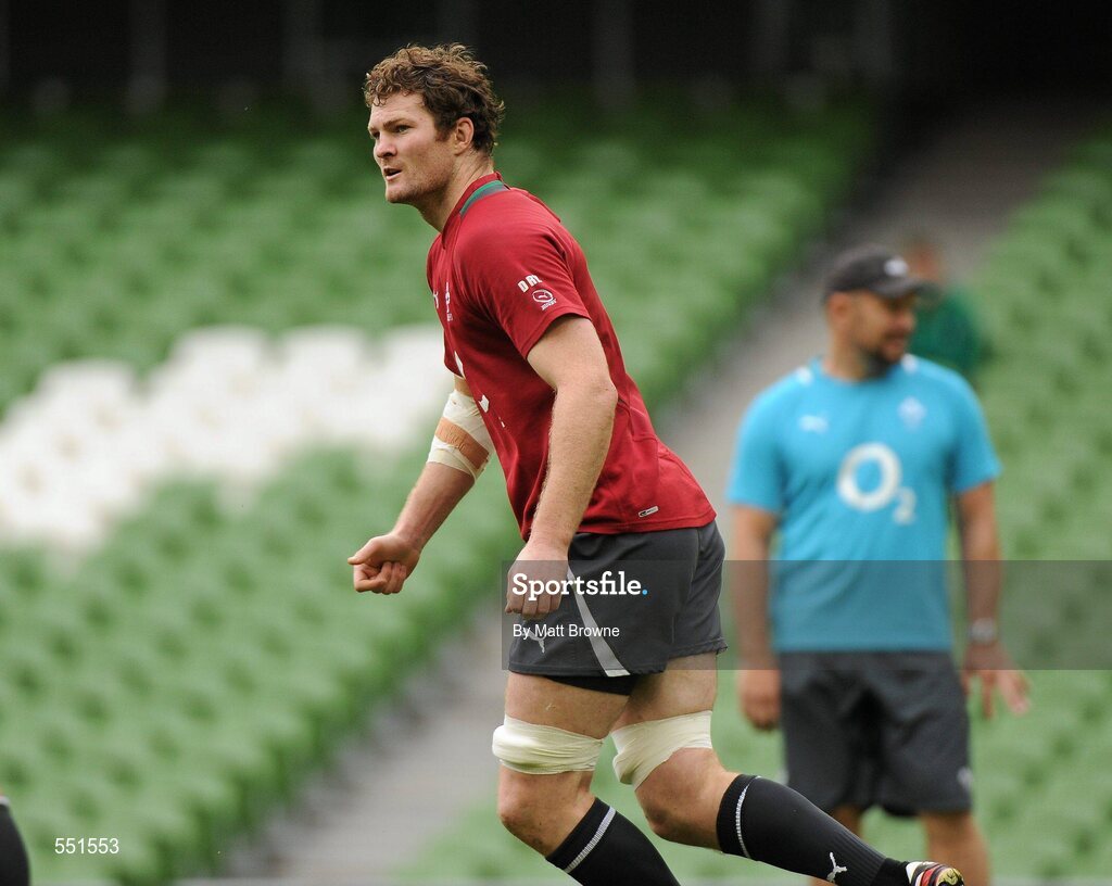 25 August 2011; Ireland's Donnacha Ryan in action during a team training session ahead of their Rugby World Cup warm-up game against England on Saturday. O2 Ireland Rugby Team Training Session, Aviva Stadium, Lansdowne Road, Dublin. Picture credit: Matt Browne / SPORTSFILE