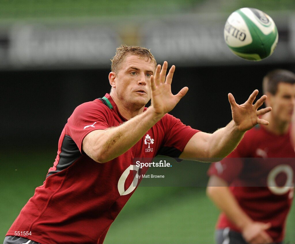 25 August 2011; Ireland's Jamie Heaslip in action during a team training session ahead of their Rugby World Cup warm-up game against England on Saturday. O2 Ireland Rugby Team Training Session, Aviva Stadium, Lansdowne Road, Dublin. Picture credit: Matt Browne / SPORTSFILE