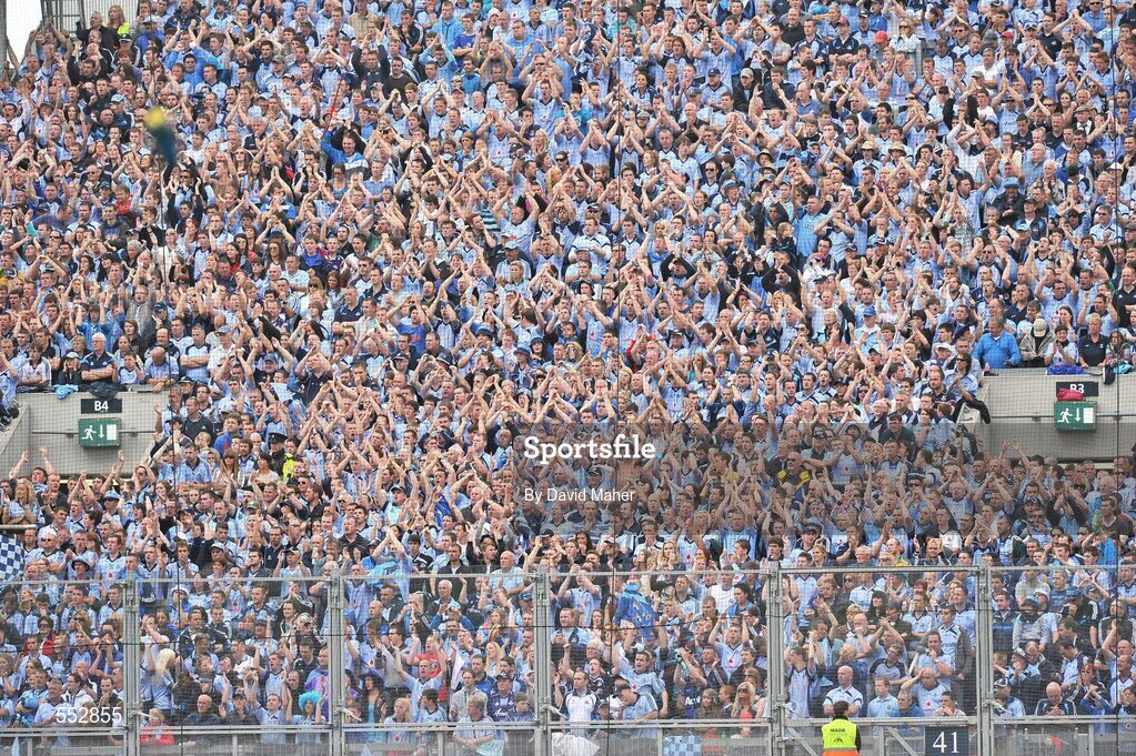 28 August 2011; General view of supporters on Hill 16 during the game. Supporters at the GAA Football All-Ireland Championship Semi-Finals, Croke Park, Dublin. Picture credit: David Maher / SPORTSFILE