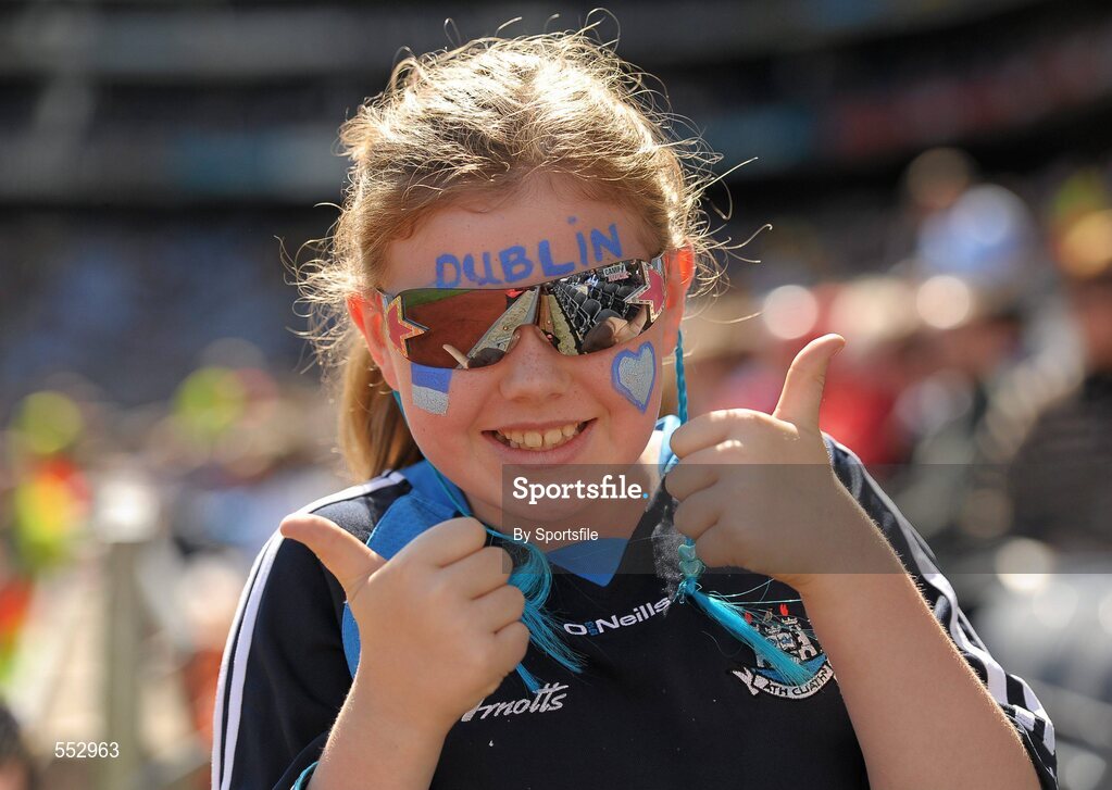 28 August 2011; Dublin supporter Rachel Gibney from Tallaght, Co. Dublin, at the GAA Football All-Ireland Championship Semi-Finals, Croke Park, Dublin. Photo by Sportsfile