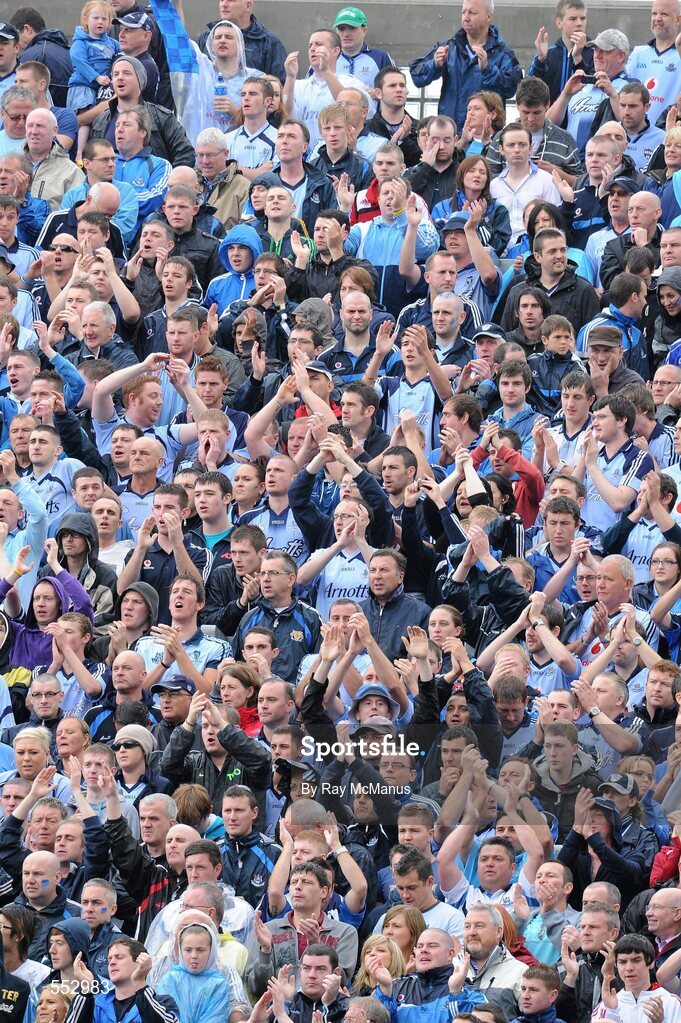 28 August 2011; Dublin supporters on Hill 16 before the start of the game. GAA Football All-Ireland Championship Semi-Finals, Croke Park, Dublin. Picture credit: Ray McManus / SPORTSFILE