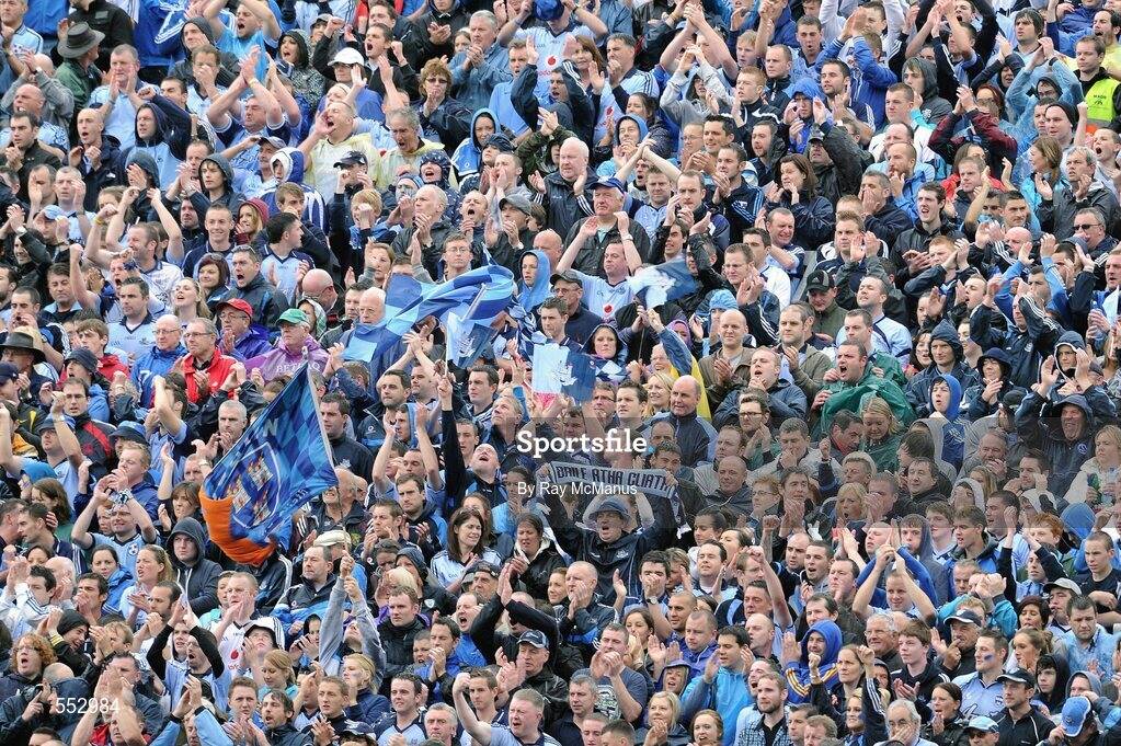 28 August 2011; Dublin supporters on Hill 16 before the start of the game. GAA Football All-Ireland Championship Semi-Finals, Croke Park, Dublin. Picture credit: Ray McManus / SPORTSFILE