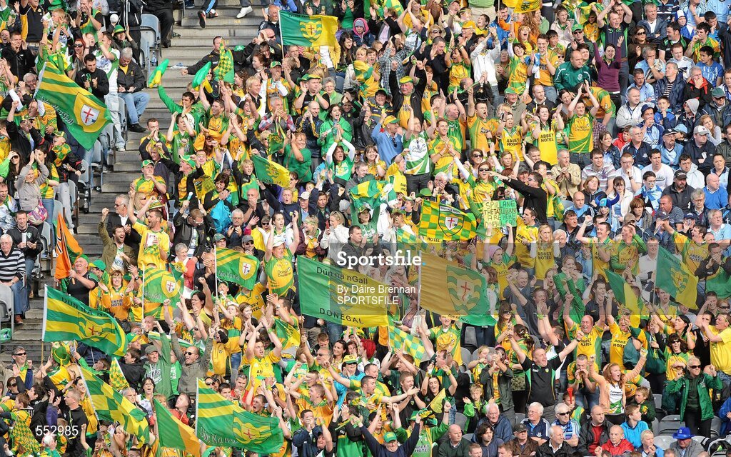 28 August 2011; Donegal supporters in the Cusack Stand. Supporters at the GAA Football All-Ireland Championship Semi-Finals, Croke Park, Dublin. Picture credit: Dáire Brennan / SPORTSFILE