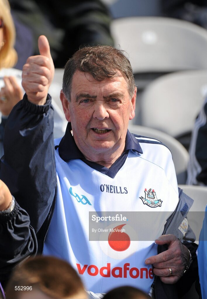 28 August 2010; A Dublin supporterduring the GAA Football All-Ireland Championship Semi-Finals, Croke Park, Dublin. Picture credit: Oliver McVeigh / SPORTSFILE