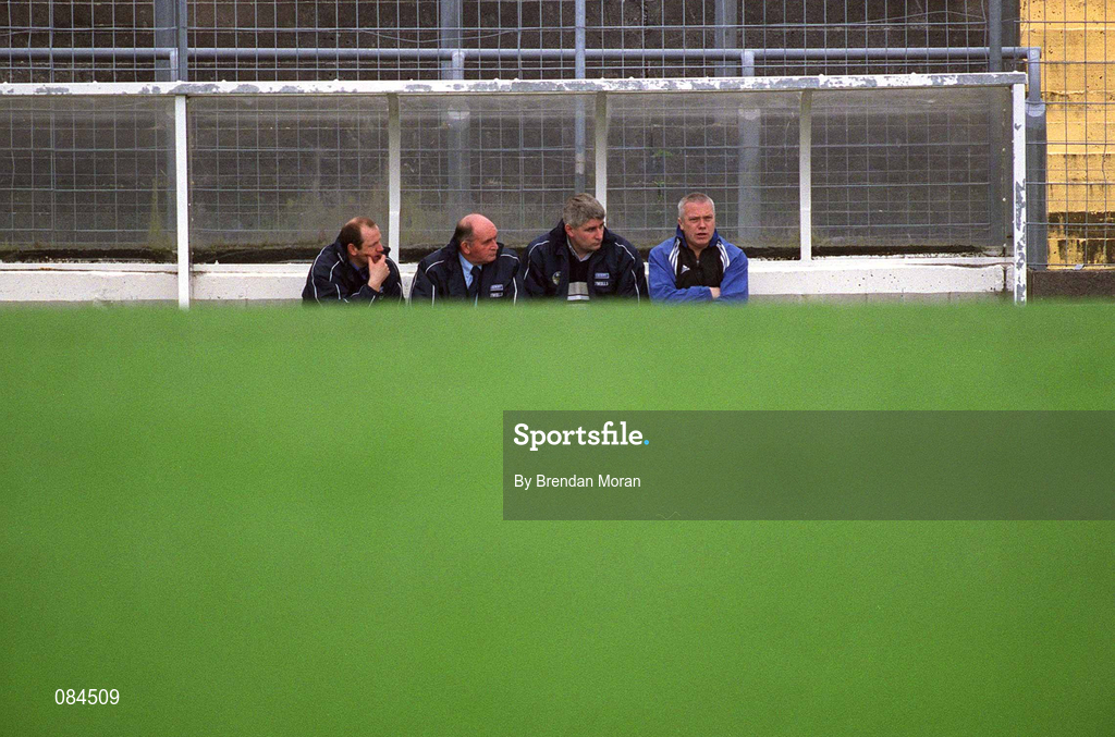 24 March 2002; Kerry manager Paidí Ó Sé, right, with his selectors from left, Eamon Walsh, Eddie "Tatler" O'Sullivan and John O'Dwyer during the Allianz National Football League Division 2A Round 6 match between Kerry and Armagh at Austin Stack Park in Tralee, Kerry. Photo by Brendan Moran/Sportsfile
