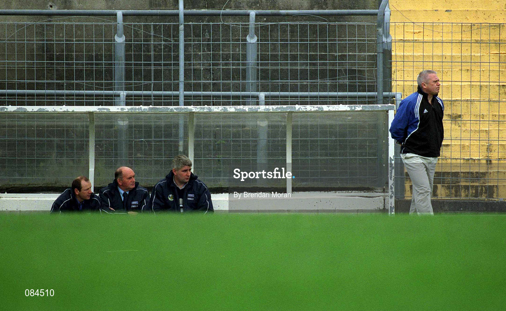 24 March 2002; Kerry manager Paidí Ó Sé, right, with his selectors from left, Eamon Walsh, Eddie "Tatler" O'Sullivan and John O'Dwyer during the Allianz National Football League Division 2A Round 6 match between Kerry and Armagh at Austin Stack Park in Tralee, Kerry. Photo by Brendan Moran/Sportsfile