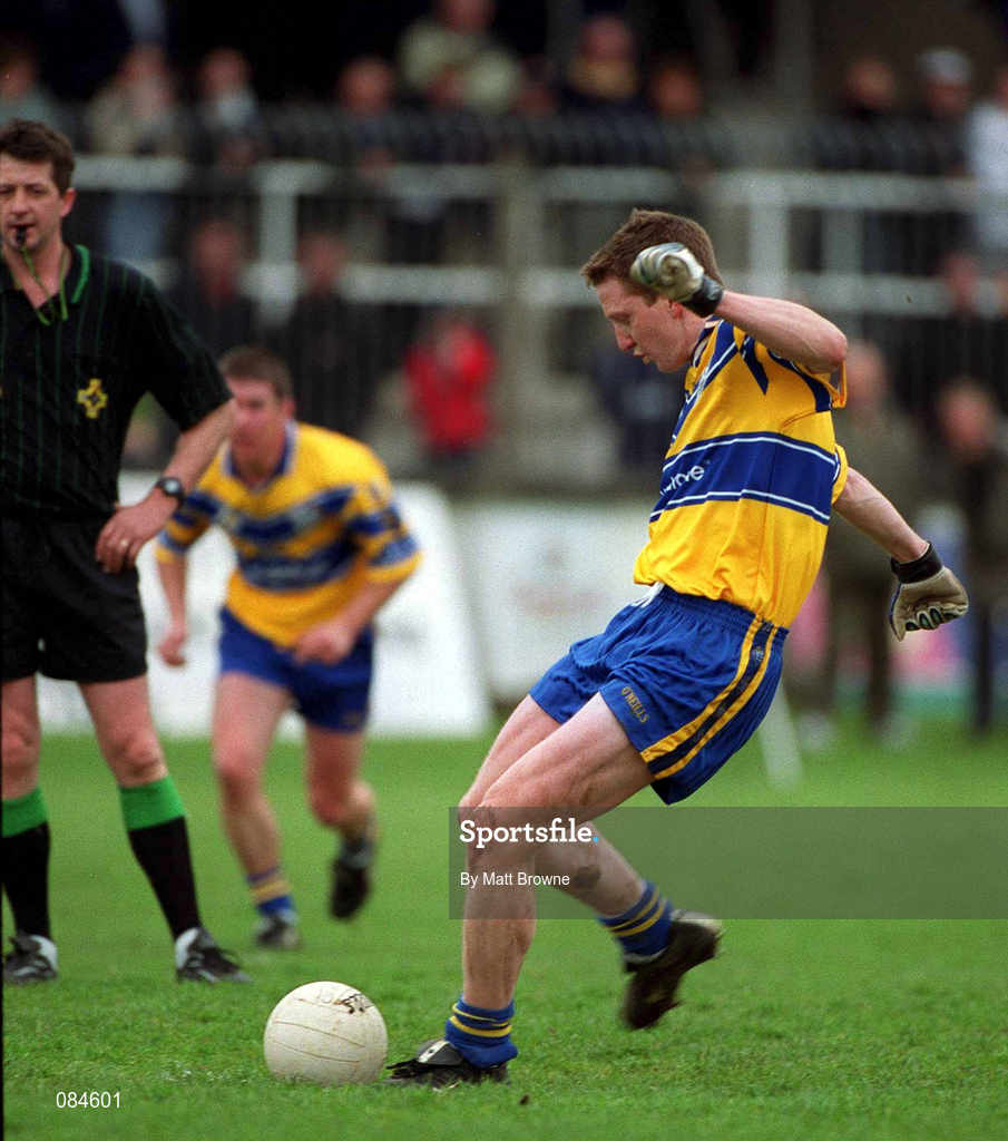 31 March 2002; Russell Gibbons of Clare scores a goal from a penalty during the Allianz National Football League Division 1B Round 7 match between Kildare and Clare at St Conleth's Park in Newbridge, Kildare. Photo by Matt Browne/Sportsfile