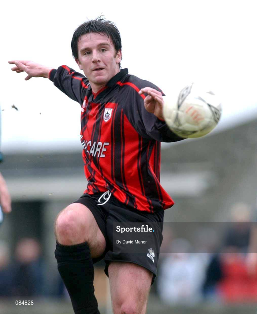 31 March 2002; Stuart Byrne of Longford Town during the eircom League Premier Division match between Longford Town and St Patrtick's Athletic at Flancare Park in Longford. Photo by David Maher/Sportsfile