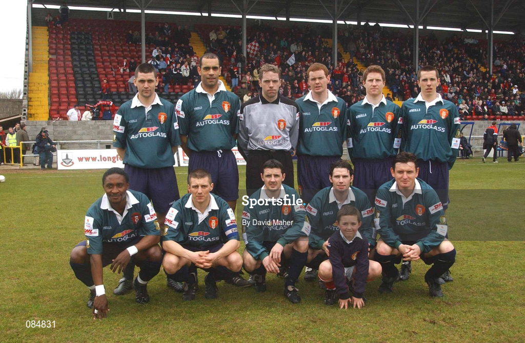 31 March 2002; The St Patrick's Athletic team before the eircom League Premier Division match between Longford Town and St Patrtick's Athletic at Flancare Park in Longford. Photo by David Maher/Sportsfile