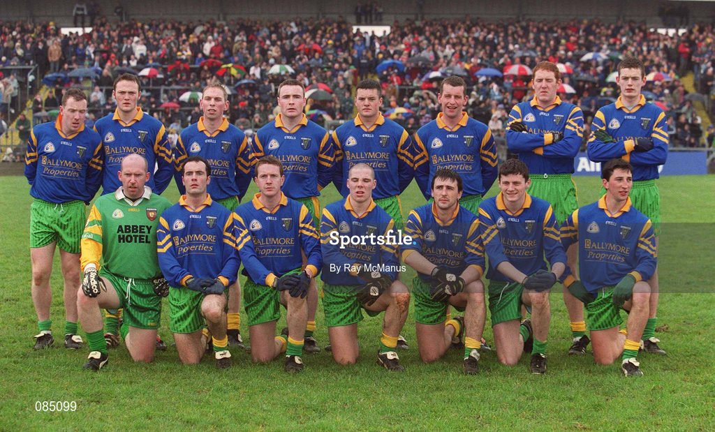31 March 2002; The Donegal team before the Allianz Football League Division 1A Round 7 match between Roscommon and Donegal at Dr Hyde Park in Roscommon. Please note Donegal wore the Roscommon  away strip due to a clash of jerseys. Photo by Ray McManus/Sportsfile