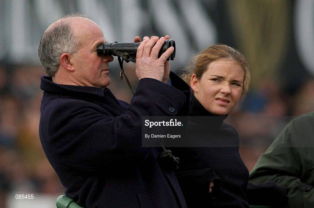 12 March 2002; Trainer Ted Walsh with his daughter Jennifer during Day One of the Cheltenham Racing Festival at Prestbury Park in Cheltenham, England. Photo by Damien Eagers/Sportsfile