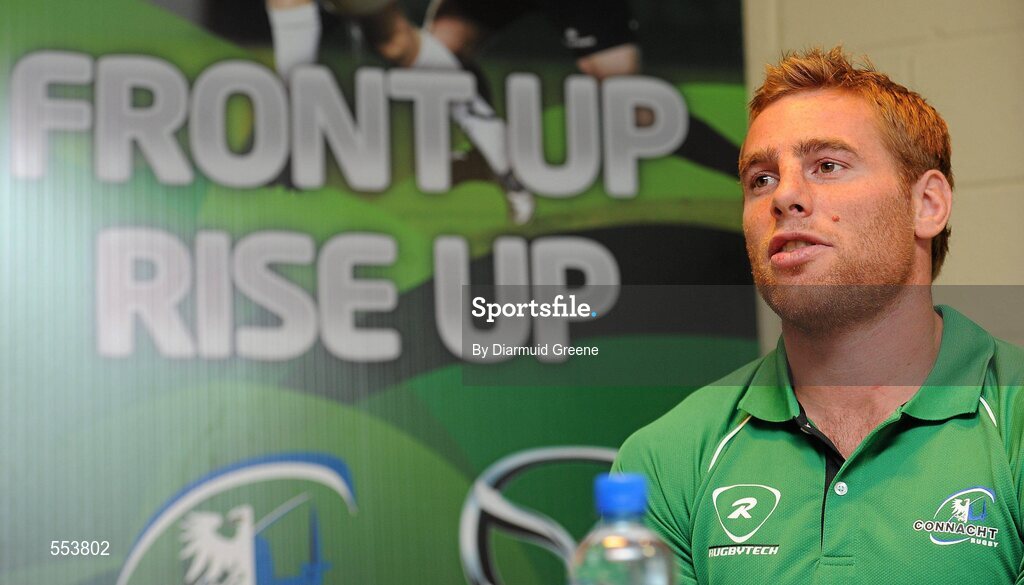 30 August 2011; Connacht captain Gavin Duffy speaking during a press conference to introduce him as their new captain. Connacht Rugby Press Conference, The Sportsground, College Road, Galway. Picture credit: Diarmuid Greene / SPORTSFILE
