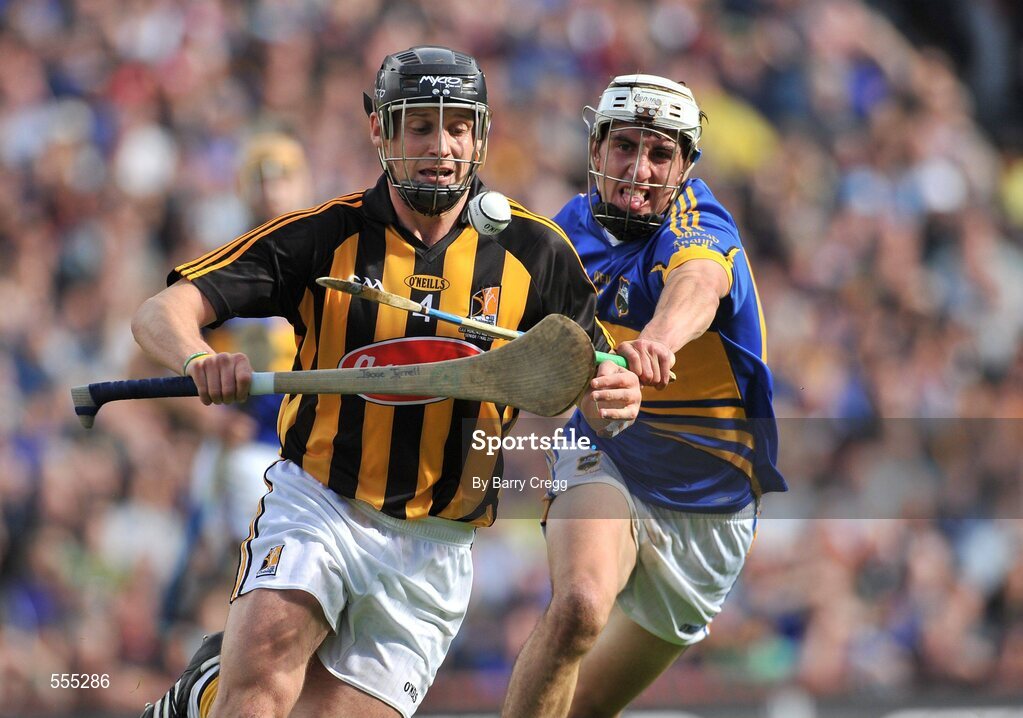 4 September 2011; Jackie Tyrrell, Kilkenny, in action against Patrick Maher, Tipperary. GAA Hurling All-Ireland Senior Championship Final, Kilkenny v Tipperary, Croke Park, Dublin. Picture credit: Barry Cregg / SPORTSFILE
