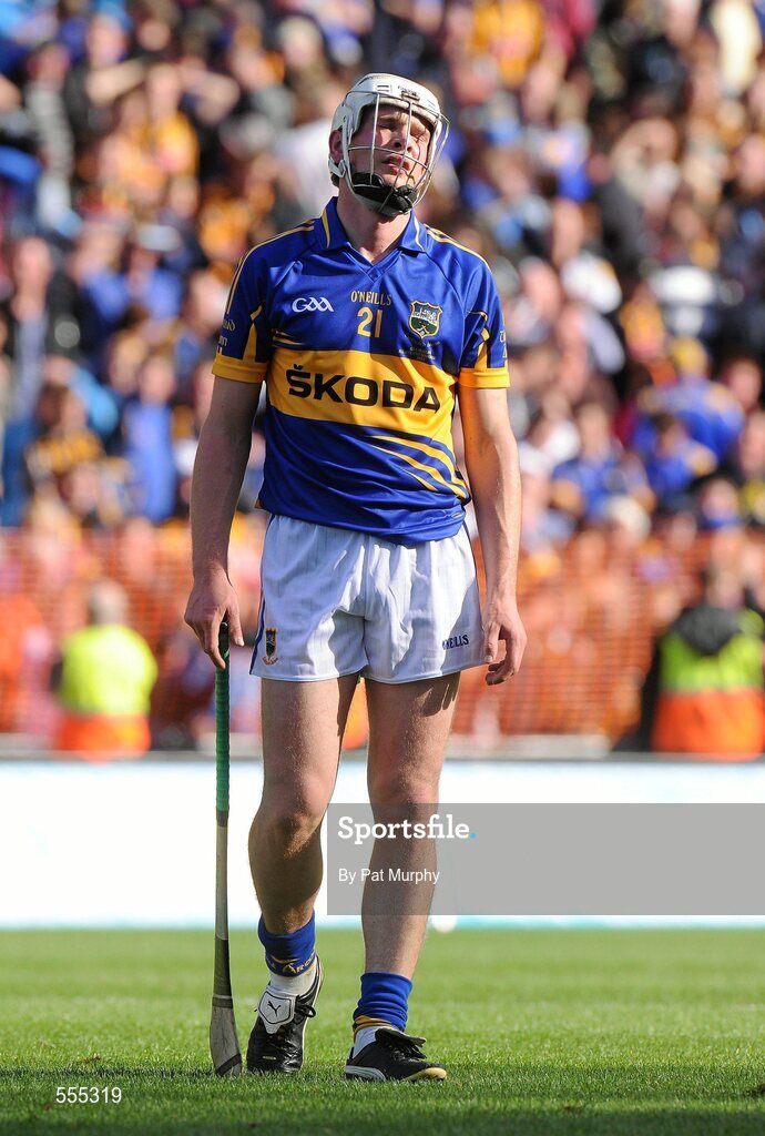 4 September 2011; Tipperary's Brendan Maher shows his disappointment after the game. GAA Hurling All-Ireland Senior Championship Final, Kilkenny v Tipperary, Croke Park, Dublin. Picture credit: Pat Murphy / SPORTSFILE