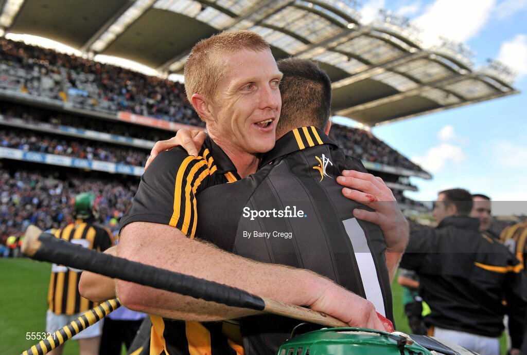 4 September 2011; Kilkenny players Henry Shefflin and David Herity celebrate after the game. GAA Hurling All-Ireland Senior Championship Final, Kilkenny v Tipperary, Croke Park, Dublin. Picture credit: Barry Cregg / SPORTSFILE