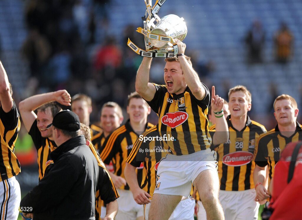 4 September 2011; Kilkenny's Paddy Hogan celebrates with the Liam MacCarthy cup. GAA Hurling All-Ireland Senior Championship Final, Kilkenny v Tipperary, Croke Park, Dublin. Picture credit: Brian Lawless / SPORTSFILE