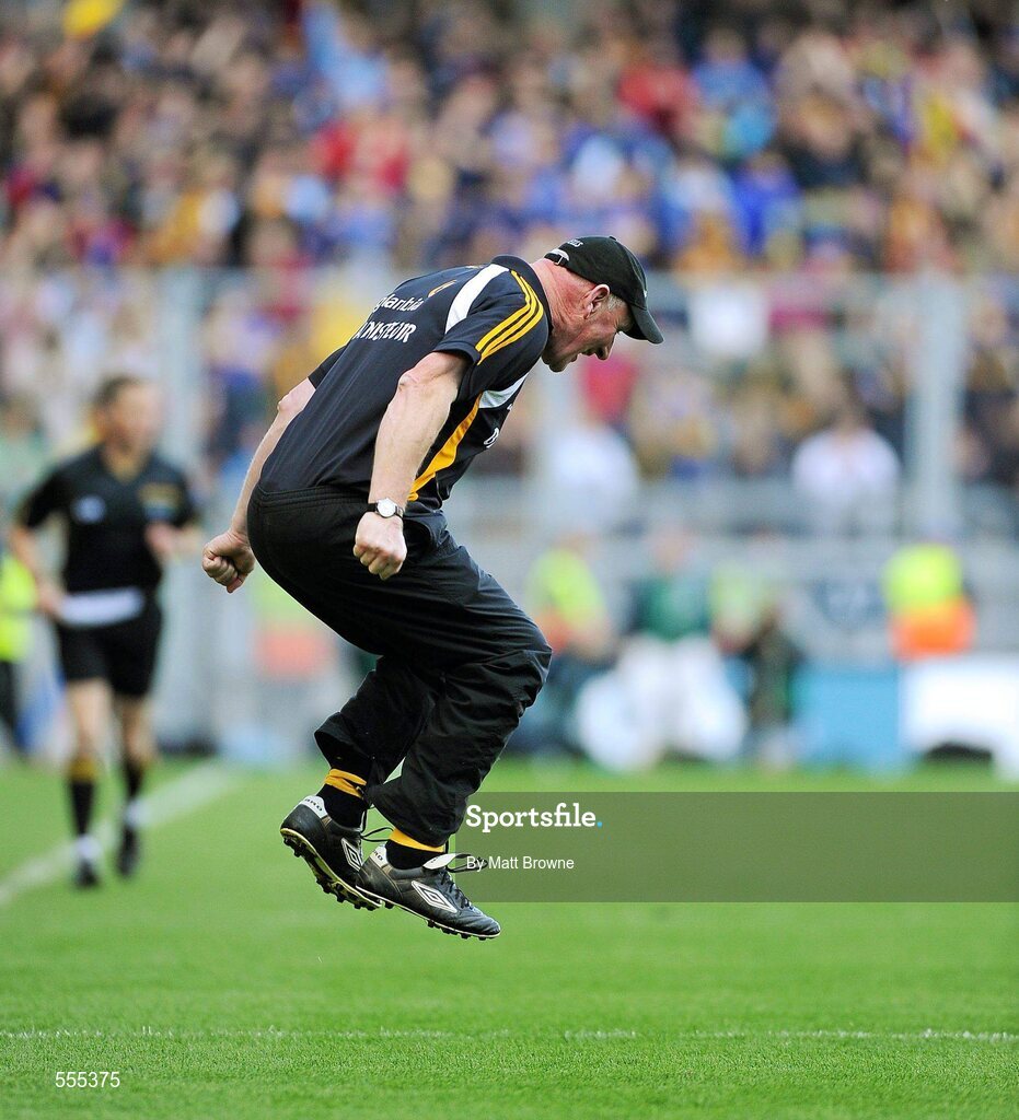 4 September 2011; Kilkenny manager Brian Cody celebrates after the final whistle. GAA Hurling All-Ireland Senior Championship Final, Kilkenny v Tipperary, Croke Park, Dublin. Picture credit: Matt Browne / SPORTSFILE