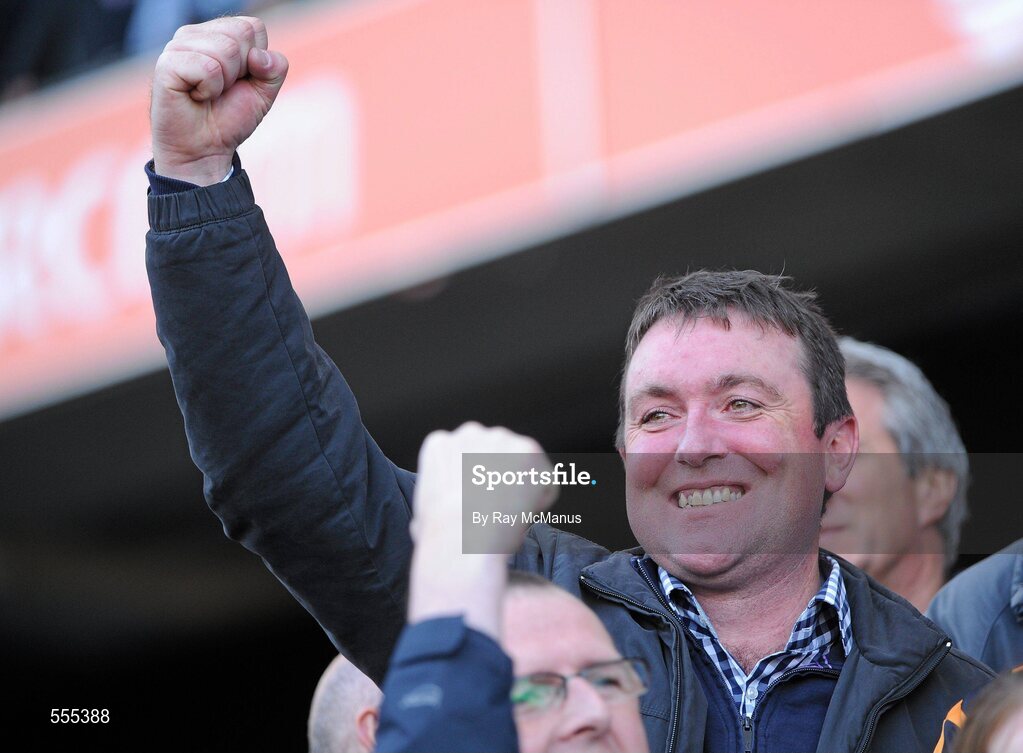 4 September 2011; Former Kilkenny goalkeeper James McGarry celebrates victory at the GAA Hurling All-Ireland Championship Finals, Croke Park, Dublin. Picture credit: Ray McManus / SPORTSFILE