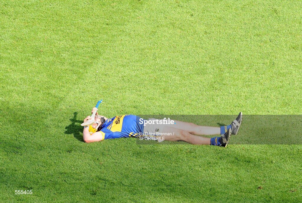 4 September 2011; A dejected Pádraic Maher, Tipperary, lies on the field after the game. GAA Hurling All-Ireland Senior Championship Final, Kilkenny v Tipperary, Croke Park, Dublin. Picture credit: Dáire Brennan / SPORTSFILE