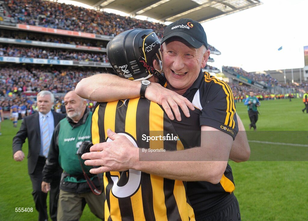 4 September 2011; Kilkenny manager Brian Cody celebrates with Michael Rice after the game. GAA Hurling All-Ireland Senior Championship Final, Kilkenny v Tipperary, Croke Park, Dublin. Photo by Sportsfile
