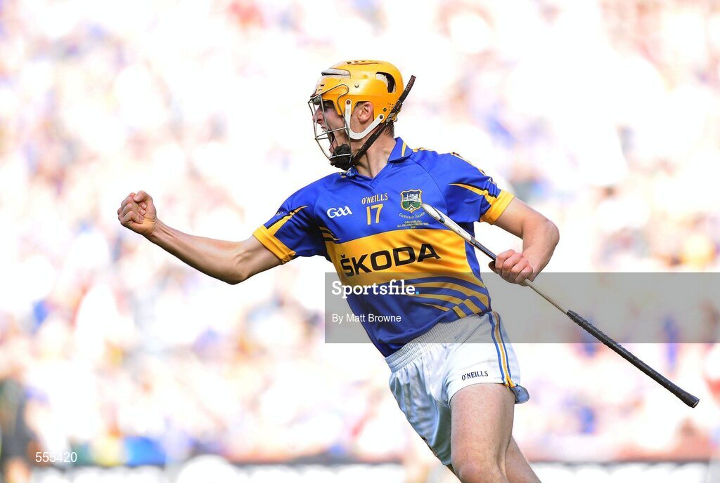 4 September 2011; Pa Bourke, Tipperary, celebrates after scoring his goal against Kilkenny. GAA Hurling All-Ireland Senior Championship Final, Kilkenny v Tipperary, Croke Park, Dublin. Picture credit: Matt Browne / SPORTSFILE