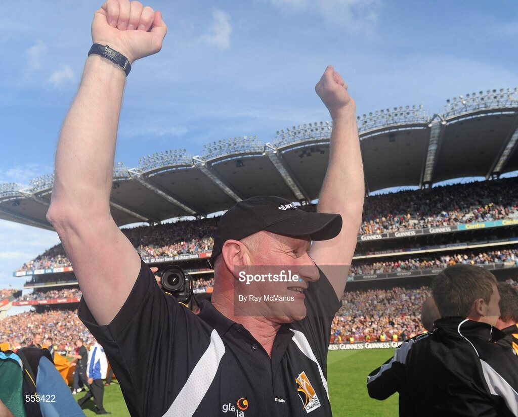 4 September 2011; Kilkenny manager Brian Cody celebrates after the game. GAA Hurling All-Ireland Senior Championship Final, Kilkenny v Tipperary, Croke Park, Dublin. Picture credit: Ray McManus / SPORTSFILE