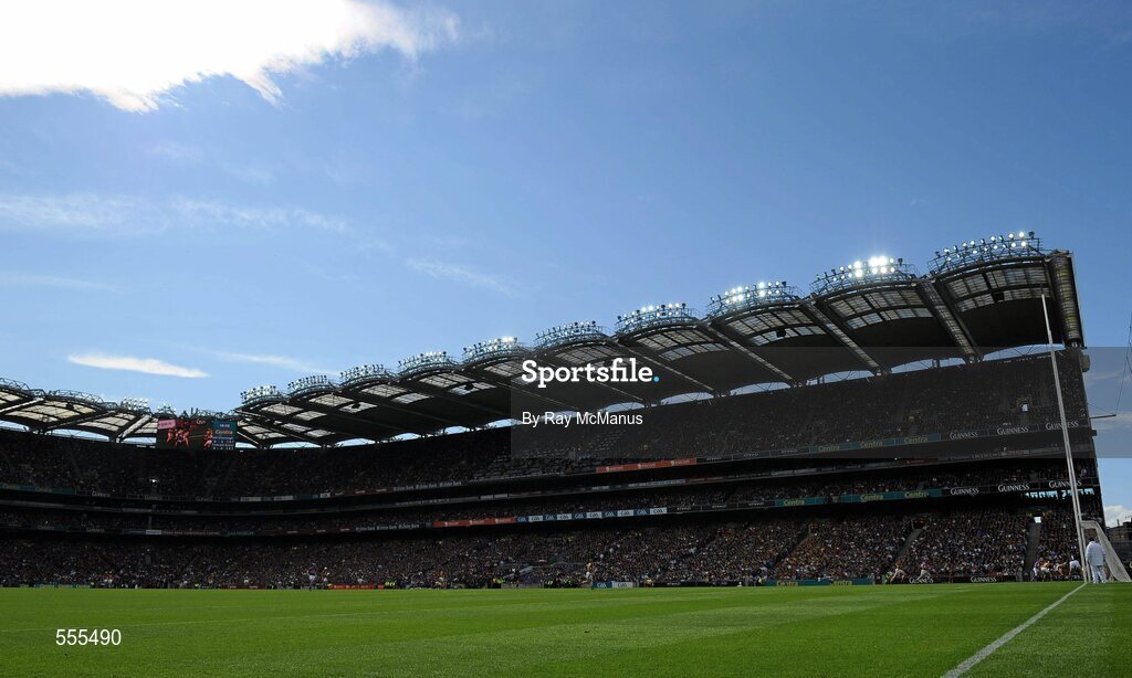 4 September 2011; A general view of Croke Park with the flood lights on - the first All-Ireland to be played under lights. The weather improved as the day went on. GAA Hurling All-Ireland Senior Championship Final, Kilkenny v Tipperary, Croke Park, Dublin. Picture credit: Ray McManus / SPORTSFILE