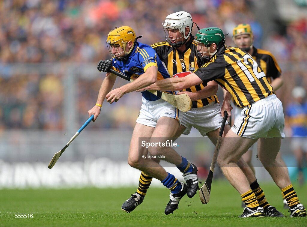 4 September 2011; Shane McGrath, Tipperary, in action against Michael Fennelly and Henry Shefflin, right, Kilkenny. GAA Hurling All-Ireland Senior Championship Final, Kilkenny v Tipperary, Croke Park, Dublin. Photo by Sportsfile