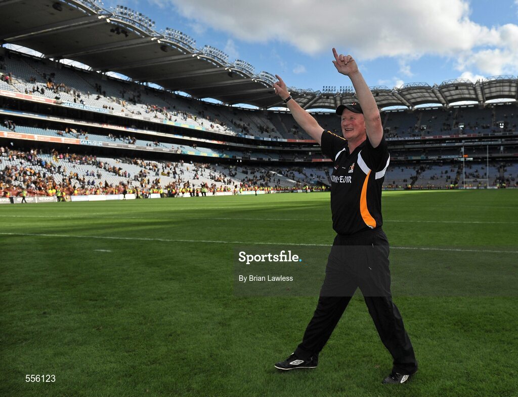 4 September 2011; Kilkenny manager Brian Cody celebrates after the match. GAA Hurling All-Ireland Senior Championship Final, Kilkenny v Tipperary, Croke Park, Dublin. Picture credit: Brian Lawless / SPORTSFILE