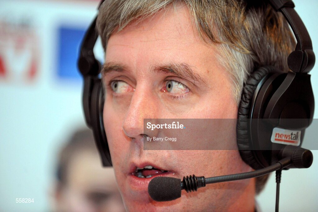 12 September 2011; Chief Executive of the FAI John Delaney being interviewed during the 2011 ‘Off the Ball Roadshow with Ulster Bank’ finale. The Ulster Bank GAA stars were out in force, alongside a host of sporting greats, as the finale of the 2011 ‘Off the Ball Roadshow with Ulster Bank’ took over the Odeon Bar on Dublin’s Harcourt Street on Monday, 12th September. For the third year running, Ulster Bank teamed up with Newstalk 106-108 fm to take Ireland’s most popular sports programme on a tour across the country, where rival Ulster Bank GAA stars have featured in live shows in Kerry, Cork, Donegal, Limerick, Tipperary, Galway and Roscommon, throughout the summer. This year also saw the introduction of a major new club focused initiative – ‘Ulster Bank GAA Force’. The initiative was set up to support local GAA clubs across the country by giving them the opportunity to refurbish and upgrade their facilities. The Odeon Bar, Harcourt Street, Dublin. Picture credit: Barry Cregg / SPORTSFILE