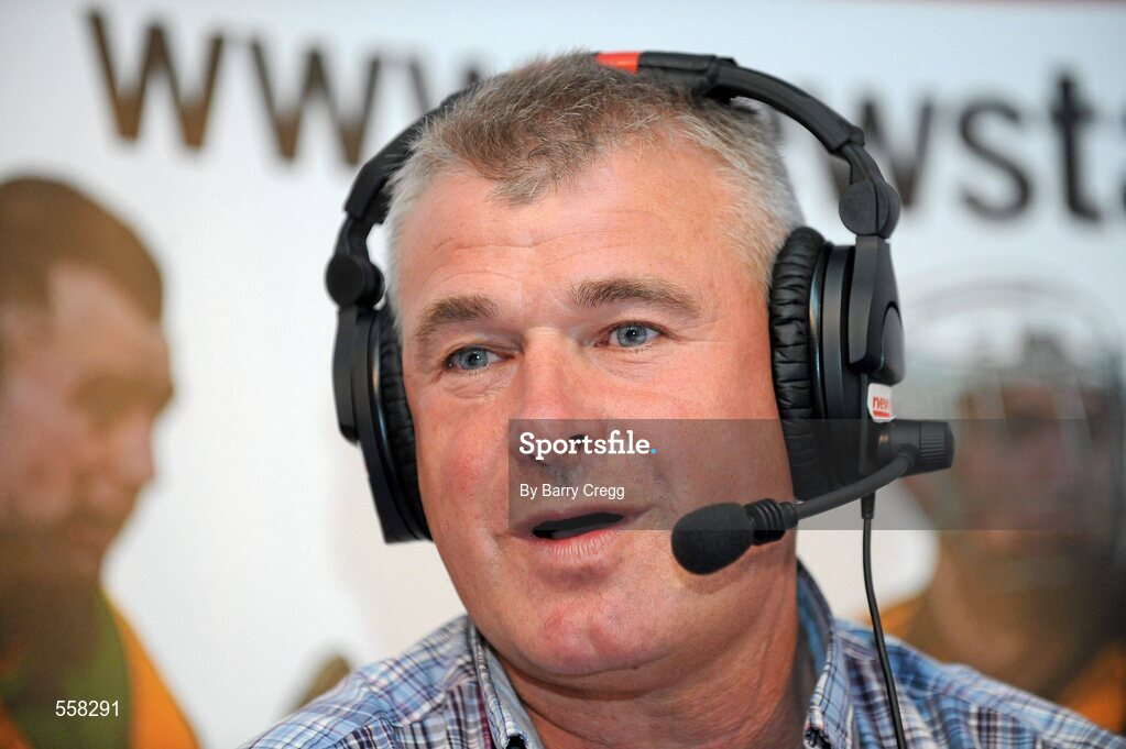 12 September 2011; Former Dublin footballer and All-Ireland medal winner Charlie Redmond being interviewed during the 2011 ‘Off the Ball Roadshow with Ulster Bank’ finale. The Ulster Bank GAA stars were out in force, alongside a host of sporting greats, as the finale of the 2011 ‘Off the Ball Roadshow with Ulster Bank’ took over the Odeon Bar on Dublin’s Harcourt Street on Monday, 12th September. For the third year running, Ulster Bank teamed up with Newstalk 106-108 fm to take Ireland’s most popular sports programme on a tour across the country, where rival Ulster Bank GAA stars have featured in live shows in Kerry, Cork, Donegal, Limerick, Tipperary, Galway and Roscommon, throughout the summer. This year also saw the introduction of a major new club focused initiative – ‘Ulster Bank GAA Force’. The initiative was set up to support local GAA clubs across the country by giving them the opportunity to refurbish and upgrade their facilities. The Odeon Bar, Harcourt Street, Dublin. Picture credit: Barry Cregg / SPORTSFILE