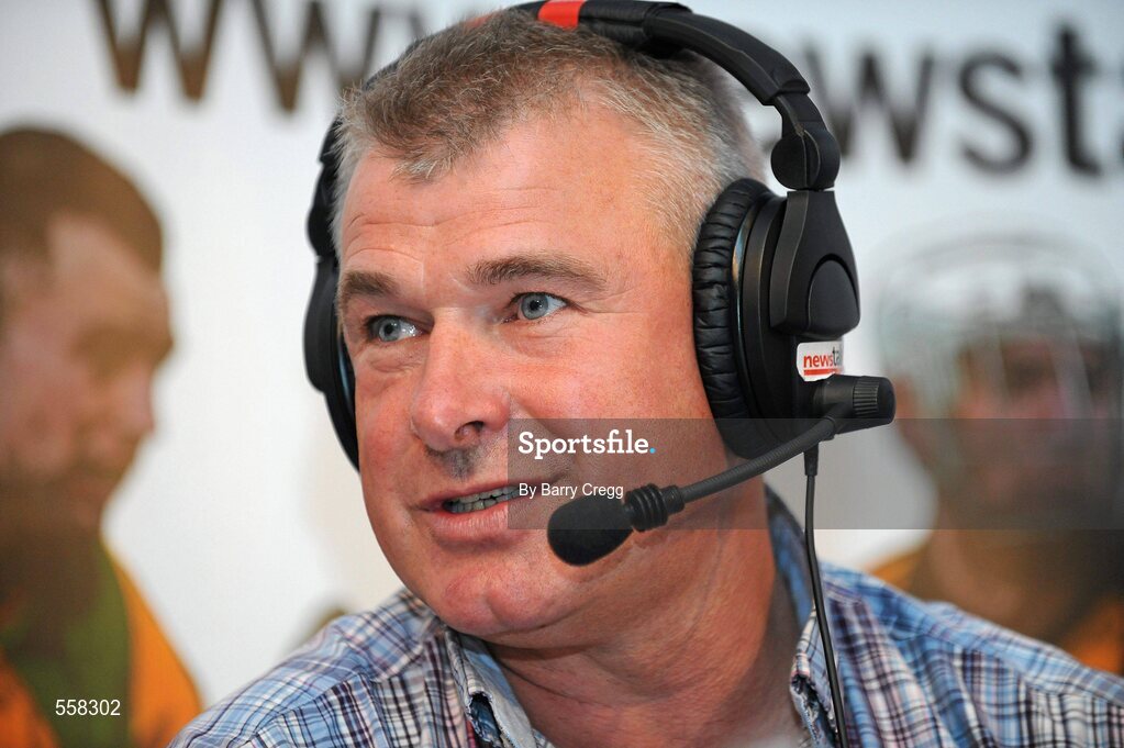 12 September 2011; Former Dublin footballer and All-Ireland medal winner Charlie Redmond being interviewed during the 2011 ‘Off the Ball Roadshow with Ulster Bank’ finale. The Ulster Bank GAA stars were out in force, alongside a host of sporting greats, as the finale of the 2011 ‘Off the Ball Roadshow with Ulster Bank’ took over the Odeon Bar on Dublin’s Harcourt Street on Monday, 12th September. For the third year running, Ulster Bank teamed up with Newstalk 106-108 fm to take Ireland’s most popular sports programme on a tour across the country, where rival Ulster Bank GAA stars have featured in live shows in Kerry, Cork, Donegal, Limerick, Tipperary, Galway and Roscommon, throughout the summer. This year also saw the introduction of a major new club focused initiative – ‘Ulster Bank GAA Force’. The initiative was set up to support local GAA clubs across the country by giving them the opportunity to refurbish and upgrade their facilities. The Odeon Bar, Harcourt Street, Dublin. Picture credit: Barry Cregg / SPORTSFILE