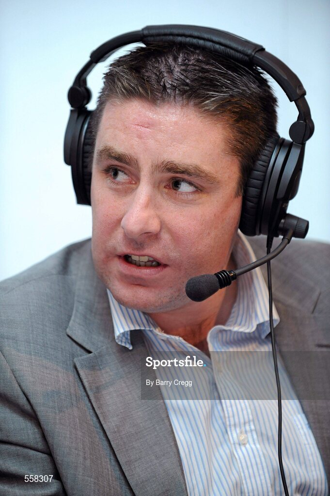 12 September 2011; Former Kerry footballer and All-Ireland medal winner Darragh O Se being interviewed during the 2011 ‘Off the Ball Roadshow with Ulster Bank’ finale. The Ulster Bank GAA stars were out in force, alongside a host of sporting greats, as the finale of the 2011 ‘Off the Ball Roadshow with Ulster Bank’ took over the Odeon Bar on Dublin’s Harcourt Street on Monday, 12th September. For the third year running, Ulster Bank teamed up with Newstalk 106-108 fm to take Ireland’s most popular sports programme on a tour across the country, where rival Ulster Bank GAA stars have featured in live shows in Kerry, Cork, Donegal, Limerick, Tipperary, Galway and Roscommon, throughout the summer. This year also saw the introduction of a major new club focused initiative – ‘Ulster Bank GAA Force’. The initiative was set up to support local GAA clubs across the country by giving them the opportunity to refurbish and upgrade their facilities. The Odeon Bar, Harcourt Street, Dublin. Picture credit: Barry Cregg / SPORTSFILE