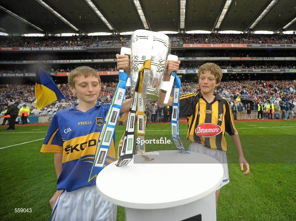 4 September 2011; A general view of the Liam MacCarthy cup being brought out on to the pitch. GAA Hurling All-Ireland Senior Championship Final, Kilkenny v Tipperary, Croke Park, Dublin. Photo by Sportsfile