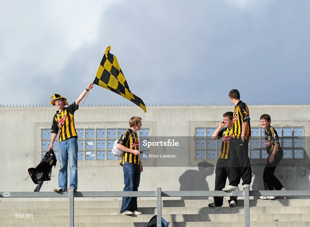 4 September 2011; The last of the Kilkenny fans to leave the ground continue to celebrate on Hill 16. GAA Hurling All-Ireland Senior Championship Final, Kilkenny v Tipperary, Croke Park, Dublin. Picture credit: Brian Lawless / SPORTSFILE