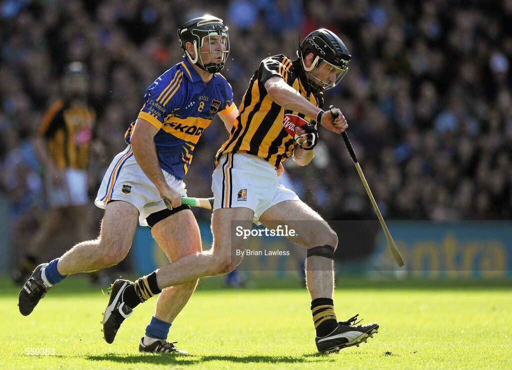 4 September 2011; Michael Rice, Kilkenny, in action against Gearoid Ryan, Tipperary. GAA Hurling All-Ireland Senior Championship Final, Kilkenny v Tipperary, Croke Park, Dublin. Picture credit: Brian Lawless / SPORTSFILE