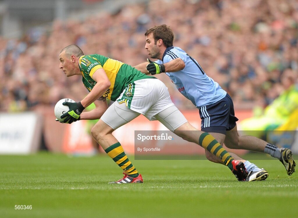 18 September 2011; Kieran Donaghy, Kerry, in action against Bryan Cullen, Dublin. GAA Football All-Ireland Senior Championship Final, Kerry v Dublin, Croke Park, Dublin. Photo by Sportsfile