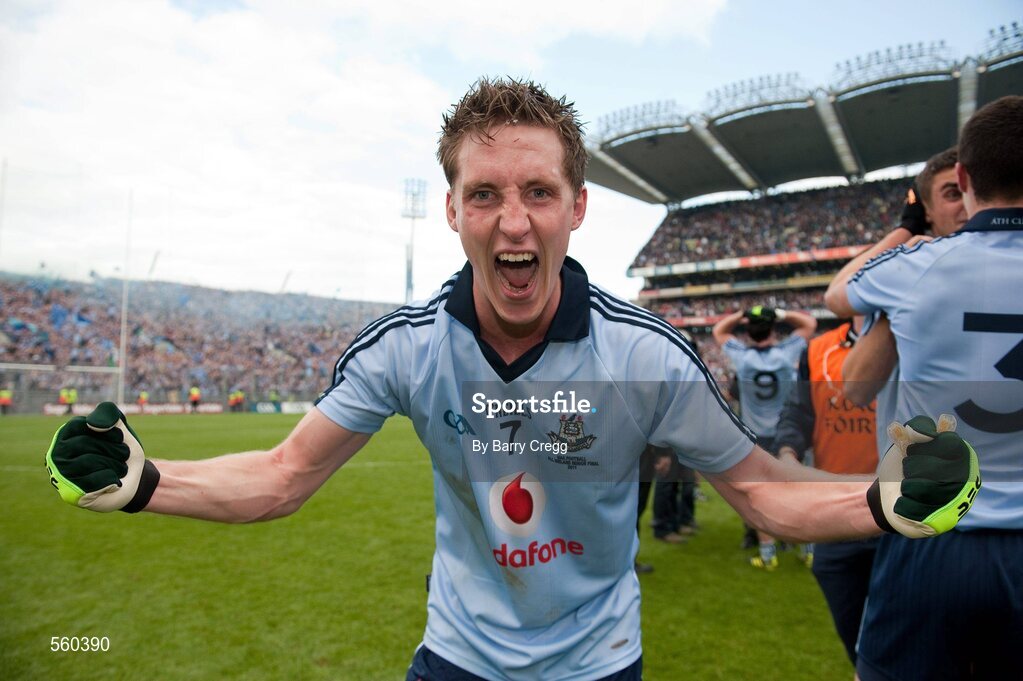 18 September 2011; Kevin Nolan, Dublin, celebrates victory after the game. GAA Football All-Ireland Senior Championship Final, Kerry v Dublin, Croke Park, Dublin. Picture credit: Barry Cregg / SPORTSFILE